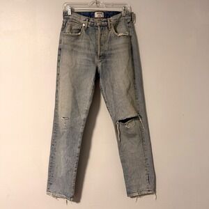 AGOLDE x A$AP FERG Division‎ Straight Leg Jeans Light Wash Distress sz 29 Grunge